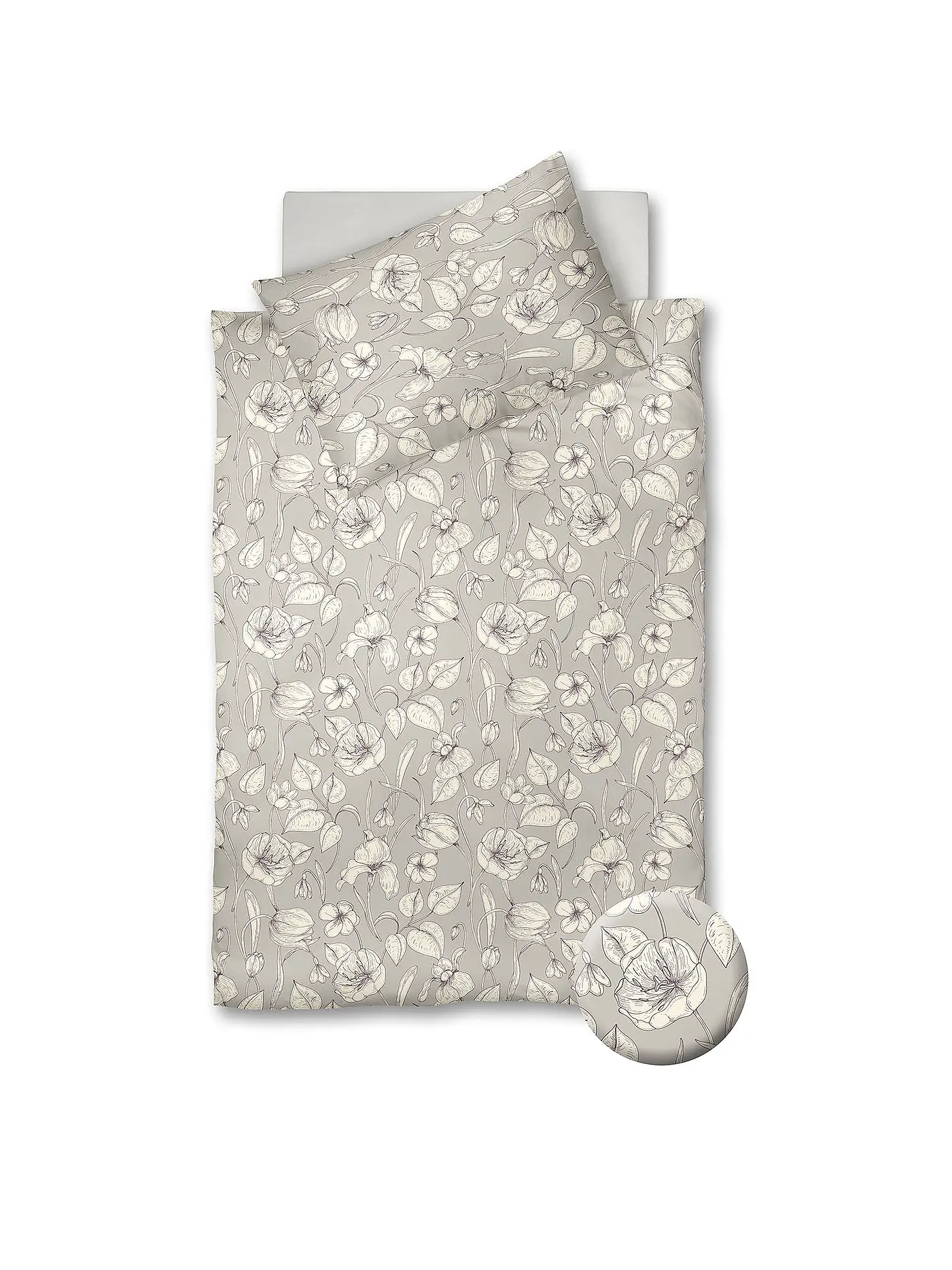 FLEURESSE | Satin Bettwäsche 70x90cm/140x200cm Vegan Sand | 